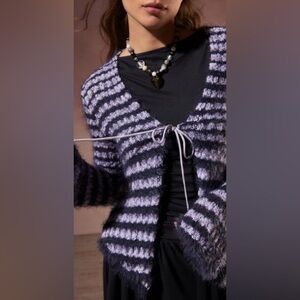 Kimchi Blue Fuzzy Willow Eyelash Open Cardigan